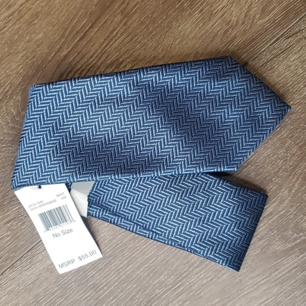 Perry Ellis‎ Portfolio Navy Savin Herringbone Tie